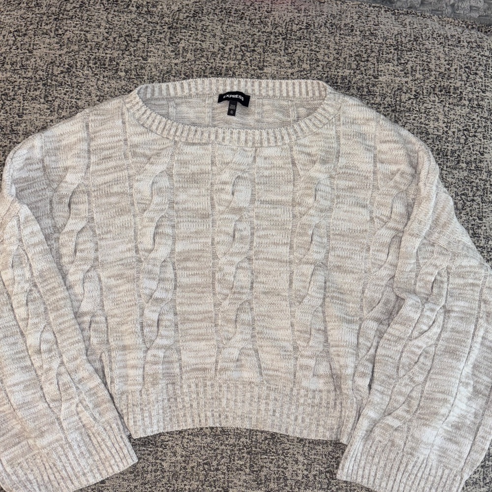 Express Cropped Sweater Beige sz XL